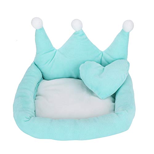 FUZHUI Kleines Kronen-Sofa, Schlafkissen, Couch, Mini-Kissen, Plüsch-Baumwolle, Hamsterbett, Grün, L, mit herzförmigem Kissen für warme Ruhe und Dekoration, mit niedlichem Aussehen, von FUZHUI