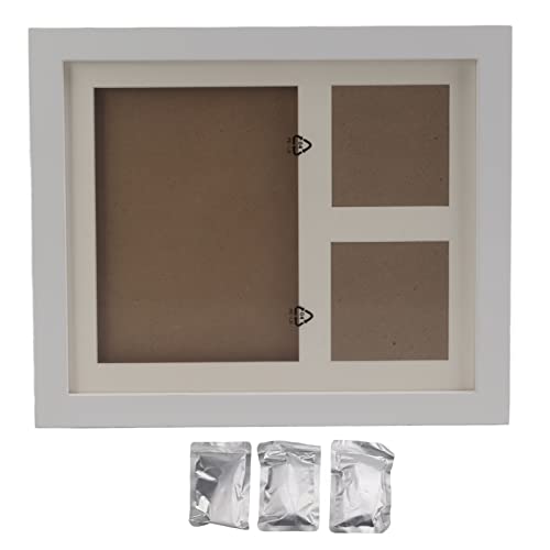 Gedenk-Bilderrahmen und Druckset mit frischem Ton für Heimwerker und Gedenkstätten, inklusive anpassbarem Fotorahmen und sicheren Nichtmaterialien, ideale Sympathie (White Frame) von FUZHUI