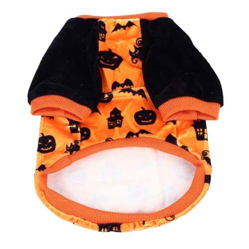 Halloween-Hundeshirt, bequemes Haustierkostüm mit einzigartigem Kürbis-Fledermaus-Muster für kleine und große Hunde – für Urlaubspartys von FUZHUI