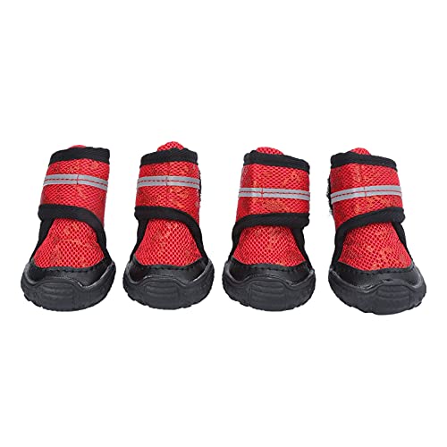 FUZHUI Schuhe rutschfeste Hundestiefel für Outdoor-Aktivitäten und reflektierend für kleine, mittelgroße und große Hunde mit weichem, atmungsaktivem Netz und dicken elastischen (50 Yards) von FUZHUI