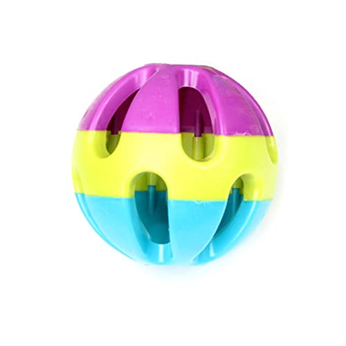 FUZYXIH Hundespielzeug, interaktiver Trainingsball mit Klingeln im Inneren, 7,6 cm, bunt, Kunststoff, hohl, für große Hunde, interaktives Hundespielzeug von FUZYXIH