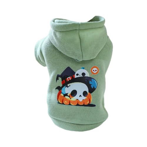 FUZYXIH Schöner Hundemantel Für Mittelgroße Und Große Hunde Halloween Kapuzenpullover Für Haustierhund Frühlingsmantel Totenkopf Zweibeiner Pullover Kleidung Katze von FUZYXIH