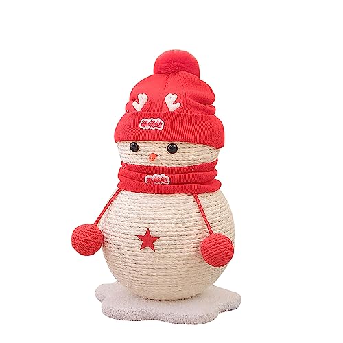 Kratzbaum für Katzen, Schneemann-Form, mit Sisalbällen für kleine Kätzchen, natürliche Sisal-Kratzer für Innen-Katzen, Katzenkratzer, Spielzeug, Kratzbäume mit Bällen für Indoor-Katzen, für Möbel von FUZYXIH