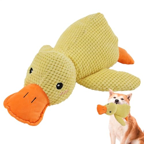 FVPKYUR 32x28cm Gelb Quietschspielzeug Interaktives Spielzeug - Beruhigendes Enten Hundespielzeug, Beruhigende Ente Hunde, Anti Stress Ente Hund Spielzeug, Entenspielzeug Für Hunde, Duck Spielzeug von FVPKYUR