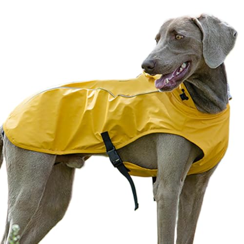 FVPKYUR Hunde Regenjacke Kapuze, Hunde Regenmantel mit Kapuze | Slicker Poncho mit Kapuze mit reflektierenden Streifen - Haustier Regenmantelmantel, wasserfeste Kleidung, verstellbare Schnallen für von FVPKYUR