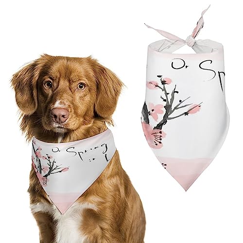 Japanische Kirschbaumblüten-Hundehalstücher, dreieckige Hundelätzchen, niedlicher Haustierschal, Kopftuch für kleine, mittelgroße und große Haustiere von FWJZDSP