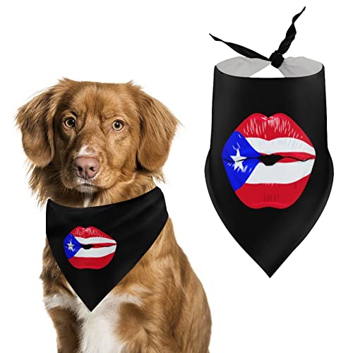 Lip of Puerto Rico Hunde-Bandanas, dreieckige Hundelätzchen, niedlicher Haustier-Schal, Kopftuch für kleine, mittelgroße und große Haustiere von FWJZDSP