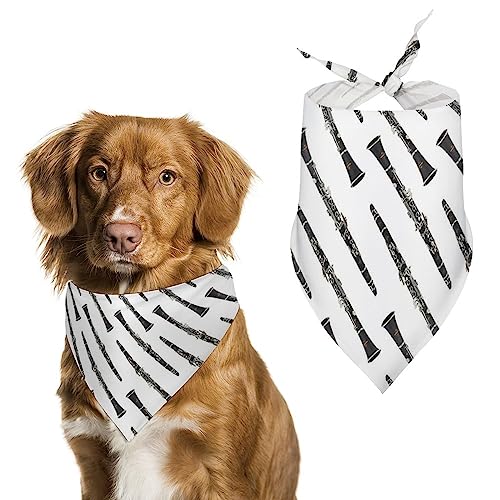 Lustiges Musikinstrument, Klarinette, Hunde-Bandanas, dreieckige Hundelätzchen, niedlicher Haustier-Schal, Halstuch für kleine, mittelgroße und große Haustiere von FWJZDSP