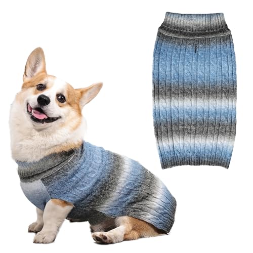 FWLWTWSS Hundepullover, Winter Warmer Hundepullover Kleine Hunde Rollkragen Strickpullover Hunde Pullover Weich Hundepulli Hundekostüm Hundebekleidung für Kleine Mittelgroße Hunde Small von FWLWTWSS