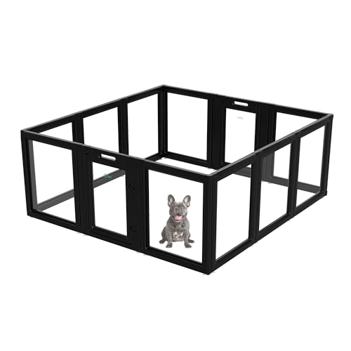 FXW AuraSpace Indoor Laufstall für Welpen und kleine Hunde, 61 cm, 12 Paneele, Schwarz von FXW