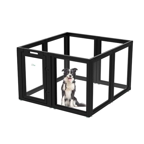 FXW AuraSpace Indoor Laufstall für kleine und mittelgroße Hunde, 76,2 cm, 8 Paneele, Schwarz von FXW