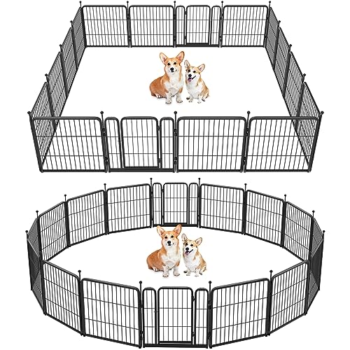 Rollick Dog Playpen for Yard, Camping, 24 Zoll Höhe, Heavy Duty für Puppies/kleine Hunde, 16 Panels von FXW