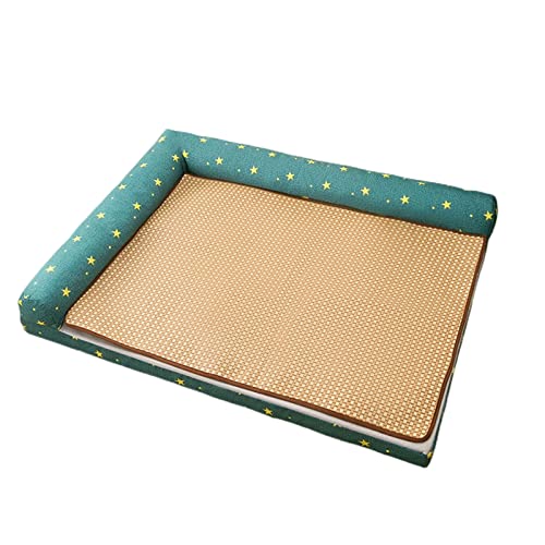 FXXWJP Großes orthopädisches Hundebett für Hunde Großes wasserdichtes Hundebett groß, Schaumstoff-Sofa mit abnehmbarem waschbarem Bezug -Grün-L 100x80x17cm(39.4x31.5x6.7inch) von FXXWJP