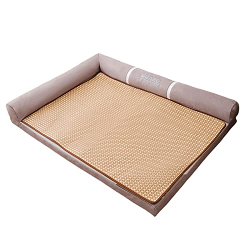 FXXWJP Großes orthopädisches Hundebett für Hunde Großes wasserdichtes Hundebett groß, Schaumstoff-Sofa mit abnehmbarem waschbarem Bezug -Khaki-L 100x80x17cm(39.4x31.5x6.7inch) von FXXWJP