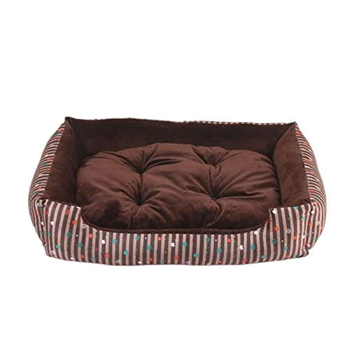 FXXWJP Klein Hundebett Haustierbett für Welpen und Kätzchen extra weich Hundematte Maschinenwaschbar mit Anti-Rutsch-wasserabweisend -Kaffee-2-M 60x46cm(23.6x18.1inch) von FXXWJP