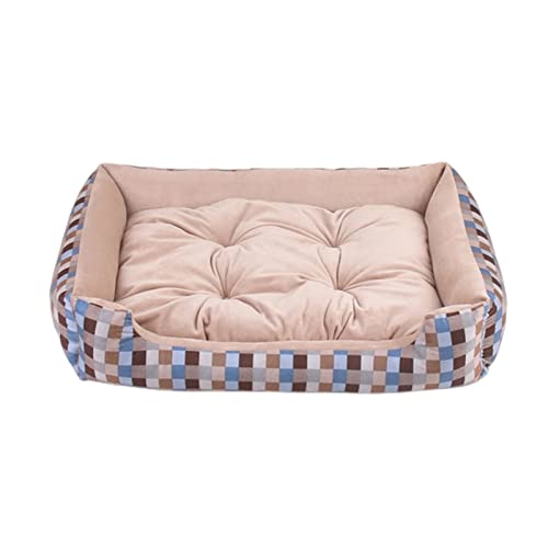 FXXWJP Klein Hundebett Haustierbett für Welpen und Kätzchen extra weich Hundematte Maschinenwaschbar mit Anti-Rutsch-wasserabweisend -Khaki-XL 80x61cm(31.5x24inch) von FXXWJP