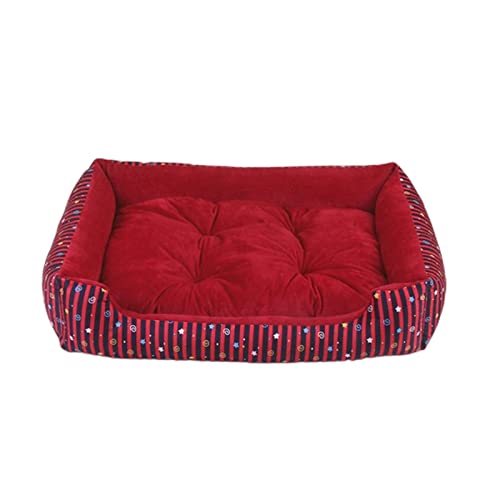 FXXWJP Klein Hundebett Haustierbett für Welpen und Kätzchen extra weich Hundematte Maschinenwaschbar mit Anti-Rutsch-wasserabweisend -Rot-S 50x38cm(19.7x15inch) von FXXWJP