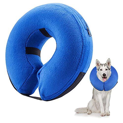 FXxswey Aufblasbares Halsband zum Auffangen von Hundehalsbändern, anpassbar, für Hunde (Halsumfang: 38 – 50 cm) von FXxswey