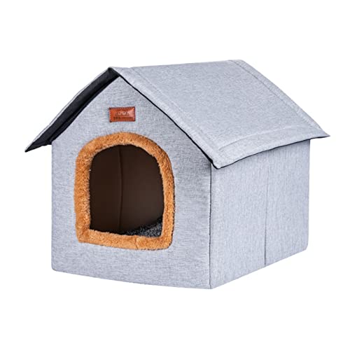 FYBlossom Katzenhaus Hundehaus Outdoor Winterfest, Indoor Katzennest Warm Draußen Hundehöhle Katzenhöhle Mit Abnehmbarem Matte, Faltbare Outdoor Pet House Katzenhütte Tierheim Für Kleine Hund Katze von FYBlossom