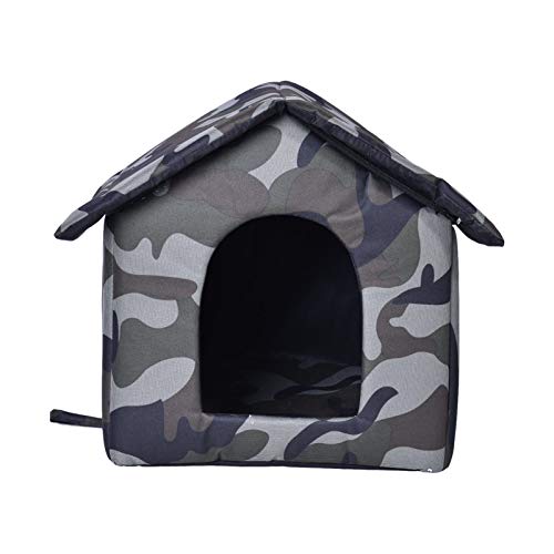 Katzenhaus Für Draußen Winterfest, Katzenhöhlen Häuser Katzenbett Mit Abnehmbarem Matte, Outdoor Pet House Wasserdichtes Wetterfestes Katzenhaus, Faltbares Tierheim Für Kleine Katzen Häuser (L) von FYBlossom