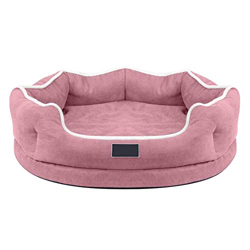 FYDZ Orthopädisches Deluxe-Hundebett aus Memory-Schaum mit waschbarem Bezug, rutschfeste Unterseite für kleine bis mittelgroße Haustiere (Rosa, Motley-M) von FYDZ