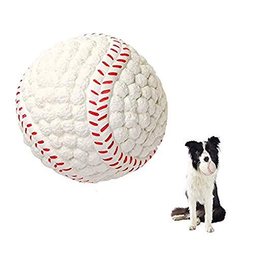 Gummiball für Hunde, quietschendes Hundespielzeug, Tennisspielzeug, quietschendes Latex-Gummi-Hundespielzeug, Bissresistent, Zahn-Trainingsspielzeug für Hunde, Spielzeug Hunde – Durchmesser 9,5 cm von FYH