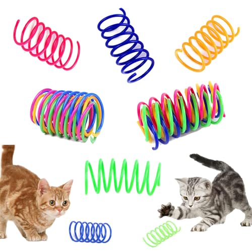 12 Stück bunte Katzenfeder-Spielzeug, kreatives Katzenspielzeug für Kätzchen, BPA-frei, langlebig, schwerer Kunststoff, interaktives Spielzeug, um Zeit zu vertreiben und fit zu bleiben, zum Schlagen, von FYHJNC