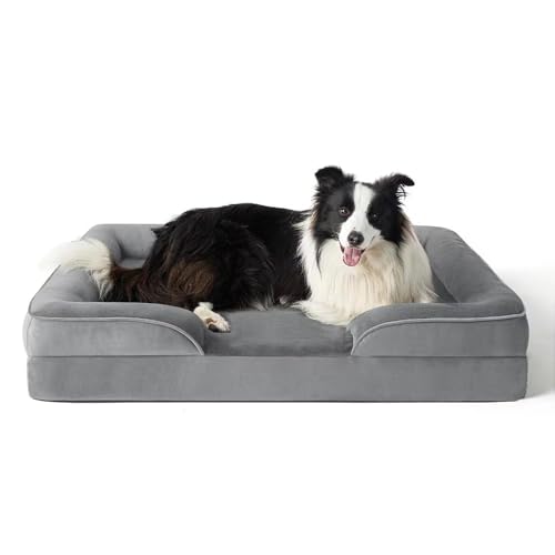 FYHOLD Hundebett aus Memory-Schaum, orthopädisches Hundebett und Sofa zum Schlafen von Haustieren, mit abnehmbarem waschbarem Bezug (XL) von FYHOLD