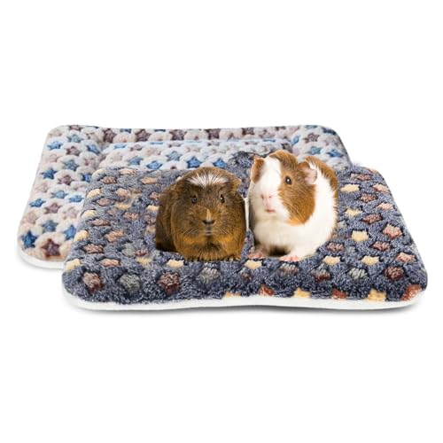 FYKZQWDS Meerschweinchenbett, Meerschweinchen-Decke, weiche Fleece-Meerschweinchen-Matten, gemütliche Bettwäsche für Meerschweinchen-Fleece, bequeme und warme Haustiermatten für Kleintiere, 2 Stück von FYKZQWDS