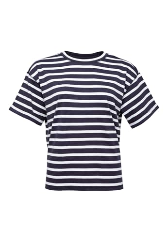 Lässiges Oversized T-Shirt aus Baumwolle Navy-White Stripe/L von FYNCH-HATTON