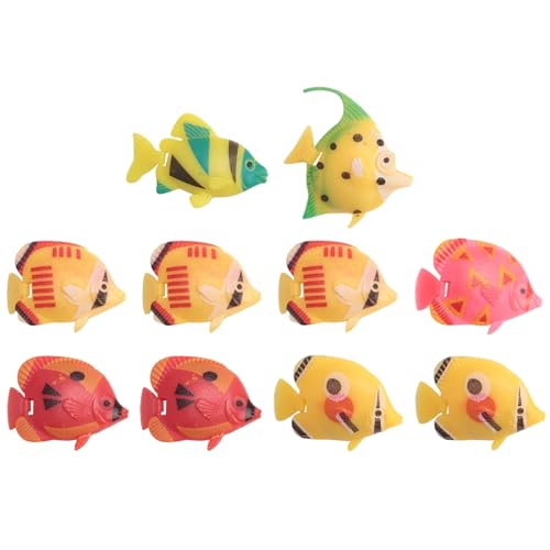 FYOBOT 10X Schwimmende Kuenstlich Fisch Ornament Dekoration Fuer Aquarium Fish Tank von FYOBOT