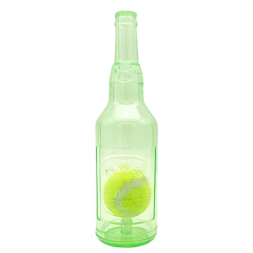 FYOBOT Wasserflasche Cruncher Kauflasche Spielzeug für Hunde Plastik Wasserflasche Kauspielzeug für Hunde mit Ball Grün von FYOBOT