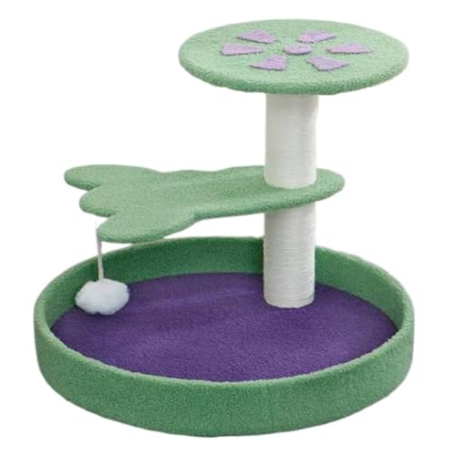 FYSXCXS Klettergerüst für Katzen Indoor Katzenklettergerüst, Integriertes Katzennest, Verschleißfestes Katzenkratzbrett, Sprungplattform, Katzenplüschspielzeug Einfach zu Montieren(Purple) von FYSXCXS