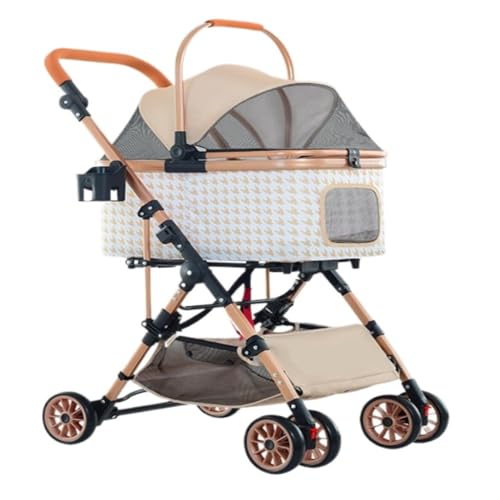 Hunde Kinderwagen Abnehmbarer Haustier-Kinderwagen, Abnehmbarer Dreizweck-Universal-Haustier-Kinderwagen for Katzen und Hunde, Ausflugs-Kinderwagen Katzen Kinderwagen(K) von FYSXCXS