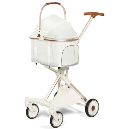 Hunde Kinderwagen Bequemer Und Einfacher Haustier-Kinderwagen, Hunde-Kinderwagen, Faltbar, Aus Leichtem Material, for Katzen Und Hunde Mittlerer Und Großer Größe Katzen Kinderwagen(A) von FYSXCXS