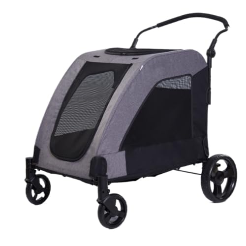 Hunde Kinderwagen Bequemer Und Einfacher Haustier-Kinderwagen, Hunde-Kinderwagen, Faltbar, Leichtes Material, Katze Und Hund, Mittelgroß Und Groß Katzen Kinderwagen(G) von FYSXCXS