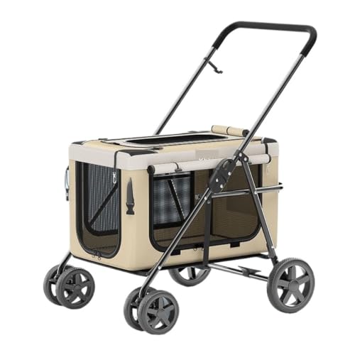 Hunde Kinderwagen Haustier-Kinderwagen, Hunde-Katzen-Kinderwagen, Outdoor-Auto-Kinderwagen, Leichter, Tragbarer, Faltbarer Haustier-Kinderwagen Katzen Kinderwagen(K) von FYSXCXS