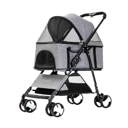 Hunde Kinderwagen Haustier-Kinderwagen, Hunde-Kinderwagen, Abnehmbar, Faltbar, Leicht, for Kleine Und Mittelgroße Hunde Und Katzen Katzen Kinderwagen(G) von FYSXCXS