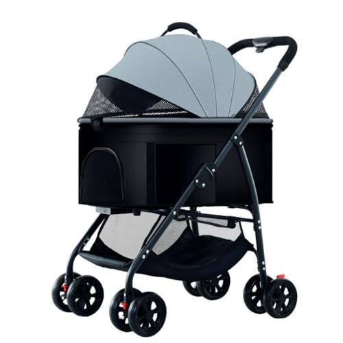 Hunde Kinderwagen Haustier-Kinderwagen, Hunde-Kinderwagen, Abnehmbar, Faltbar, Leichtes Material for Kleine Und Mittelgroße Hunde Und Katzen Katzen Kinderwagen(G) von FYSXCXS