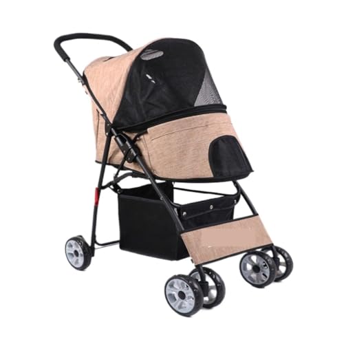 Hunde Kinderwagen Haustier-Kinderwagen, Hunde-Spaziergänger, Leichter Und Kompakter Katzen-Kinderwagen, Leichter Kinderwagen for Ausflüge Katzen Kinderwagen(K) von FYSXCXS