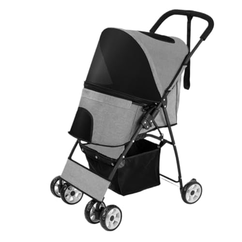 Hunde Kinderwagen Haustier-Kinderwagen, Katzen-Ausflugs-Kinderwagen, Leichter, Faltbarer, Abnehmbarer Kleiner Und Mittelgroßer Haustier-Kinderwagen Katzen Kinderwagen(G,A) von FYSXCXS