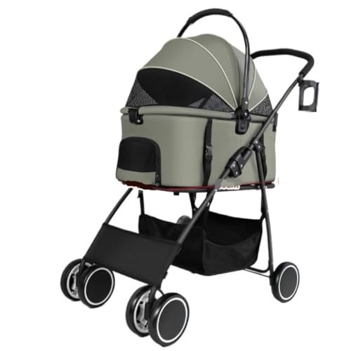 Hunde Kinderwagen Haustier-Kinderwagen, Katzen-Ausflugs-Kinderwagen, Leichter, Faltbarer, Abnehmbarer Kleiner Und Mittelgroßer Haustier-Kinderwagen Katzen Kinderwagen(G,B) von FYSXCXS