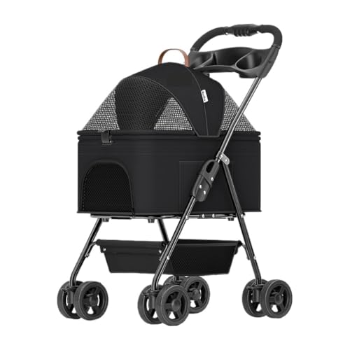 Hunde Kinderwagen Haustier-Kinderwagen, Leicht, Universell, Kleiner Kinderwagen, Zerlegbar, Abnehmbar, Faltbar, for Hunde, Gehwagen Katzen Kinderwagen(L) von FYSXCXS