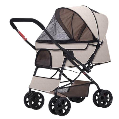 Hunde Kinderwagen Haustier-Kinderwagen, Outdoor-Kinderwagen, zweifach Verstellbarer, Faltbarer Hunde-Kinderwagen, Kleiner und mittelgroßer Kinderwagen Katzen Kinderwagen(K) von FYSXCXS