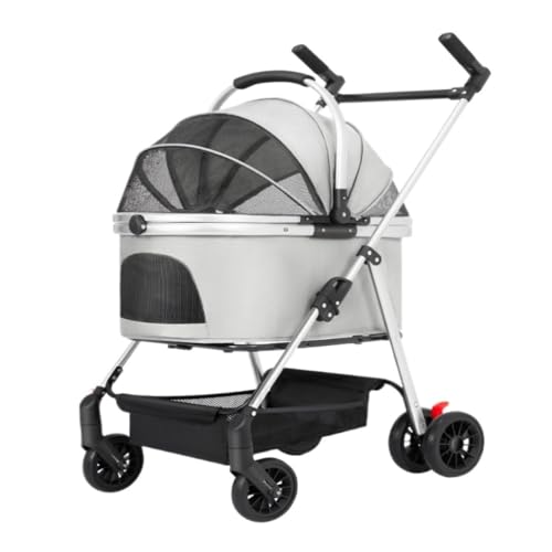 Hunde Kinderwagen Haustier-Kinderwagen, Outdoor-Reise-Hunde-Kinderwagen, Multifunktionaler Haustier-Kinderwagen, Tragbarer Faltbarer Hunde-Kinderwagen Katzen Kinderwagen(G) von FYSXCXS