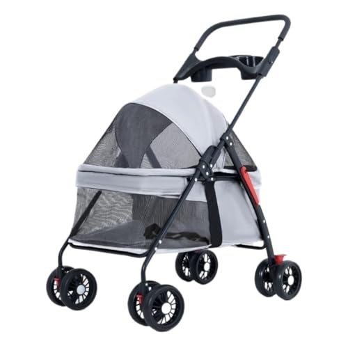 Hunde Kinderwagen Haustier-Kinderwagen for Ausflüge, Kleiner Zugwagen, Welpen-Kinderwagen, Hunde-Gassi-Wagen, Kleine, Leichte, Faltbare Katze Katzen Kinderwagen(G) von FYSXCXS