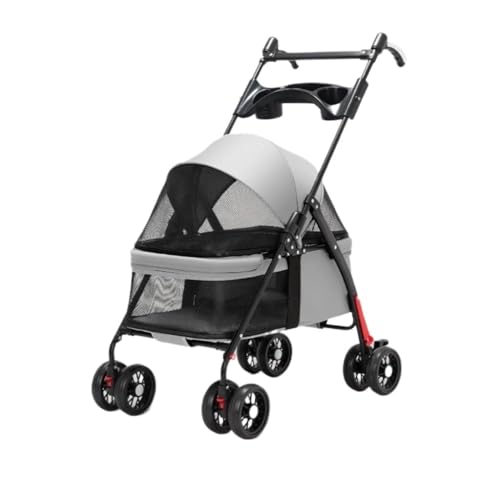 Hunde Kinderwagen Haustier-Kinderwagen for Ausflüge, Kleiner Zugwagen, Welpen-Kinderwagen, Hunde-Walking-Wagen, Kleine, Leichte, Faltbare Katze Katzen Kinderwagen(G,D) von FYSXCXS