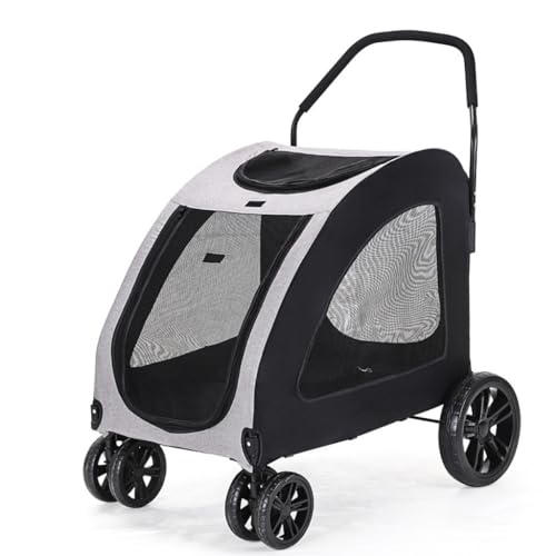 Hunde Kinderwagen Haustier-Kinderwagen for Große Und Mittelgroße Hunde Und Katzen Beim Ausgehen, Leichter Und Tragbarer Faltbarer Hunde-Kinderwagen Katzen Kinderwagen(G) von FYSXCXS