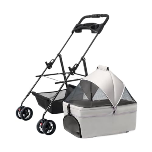 Hunde Kinderwagen Haustier-Kinderwagen for Hunde Und Katzen, Faltbarer Outdoor-Haustier-Kinderwagen, Abnehmbarer Korb, Kleiner Hunde-Kinderwagen Katzen Kinderwagen(G) von FYSXCXS