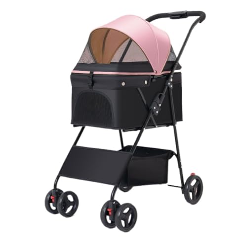 Hunde Kinderwagen Haustier-Kinderwagen for Kleine Und Mittelgroße Hunde, Leicht, Faltbar Und Abnehmbar, Damit Hunde Und Katzen Ausgehen Können Katzen Kinderwagen(F) von FYSXCXS